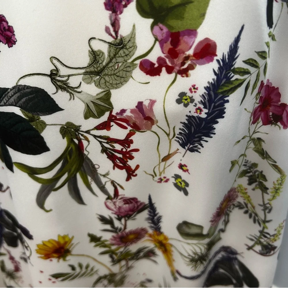 Bailey 44 Puff Pastry Smocked Satiny Floral midi Dress SIZE 4 coquette feminine - Picture 15 of 16